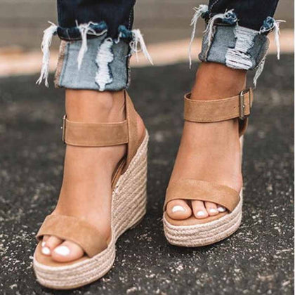 Ankle Buckles Sandalia Espadrilles Female Sandals Shoes