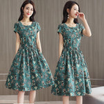 Summer Fashion Dress Women A-Line Flower